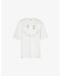 Anine Bing - Kent Ribbed-trim Cotton-jersey T-shirt - Lyst