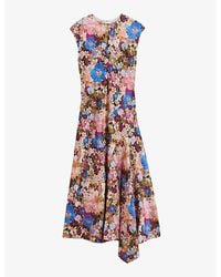 Ted Baker - Slanno Floral-print Woven Midi Dress - Lyst