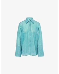 Oséree - Lumiere Long-Sleeve Metallic Knit Shirt - Lyst