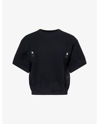 Sacai - Contrast-Shell Short-Sleeves Cotton-Blend Sweatshirt - Lyst