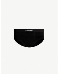 Tom Ford - Logo-Print Slim-Fit Stretch-Cotton Briefs - Lyst