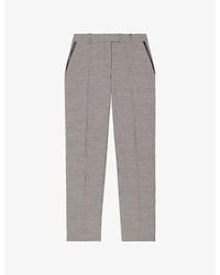 The Kooples - Houndstooth Straight-Leg Stretch Wool-Blend Trousers - Lyst