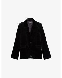Zadig & Voltaire - Vavy Padded-Shoulder Cotton-Velvet Blazer - Lyst