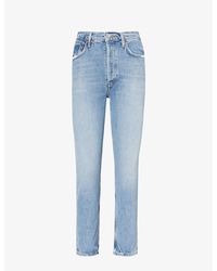 Agolde - Riley High-rise Cropped Stretch-recycled-denim Blend Jeans - Lyst