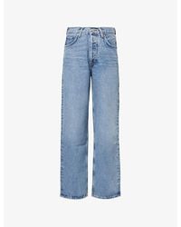 Agolde - V-Waist Baggy Five-Pockets Straight-Leg Mid-Rise Denim-Blend Jeans - Lyst