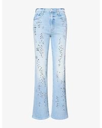 Mother - The Kick It Embellished Denim Jeans - Lyst