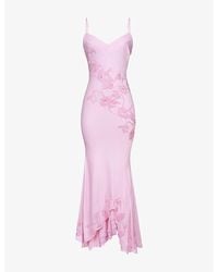 House Of Cb - Anastelle Embellished Satin Maxi Dress Xs (A-C Cup) - Lyst