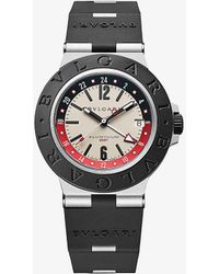BVLGARI - Re00041 Aluminium Gmt And Rubber Automatic Watch - Lyst