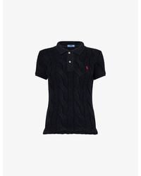 Polo Ralph Lauren - Cable-Knit Short-Sleeves Cotton Polo Shirt - Lyst