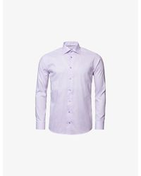 Eton - Micro-Print Contemporary-Fit Cotton-Poplin Shirt - Lyst