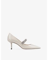 Jimmy Choo - Bing 65 Crystal-Embellished Patent-Leather Pumps - Lyst