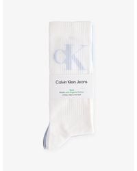 Calvin Klein - Shadow-Logo Ribbed Pack Of Two Crew Socks - Lyst