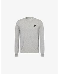 COMME DES GARÇONS PLAY - Logo-Patch Long-Sleeve Wool Sweater - Lyst