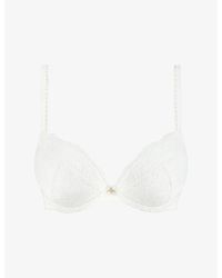 Aubade - Kiss Of Love Lace-Embellished Woven Plunge Bra - Lyst
