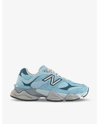 New Balance - 9060 Brand-patch Leather And Mesh Low-top Trainers - Lyst