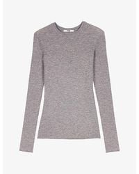 Maje - Second-Skin Round-Neck Wool And Silk-Blend Jumper - Lyst