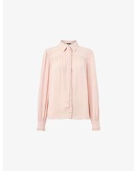Whistles - Tie-Detail Crepe Woven Blouse - Lyst