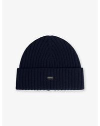 Sandro - Logo-Patch Ribbed Knitted Beanie Hat - Lyst
