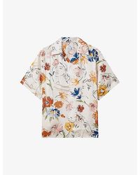 Reiss - Serra Graphic-print Regular-fit Woven Shirt - Lyst