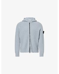 Stone Island - Logo-Patch Boucle Cotton-Blend Hoodie - Lyst