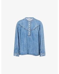 Rails - Sunna Puffed-Shoulders Woven Blouse - Lyst