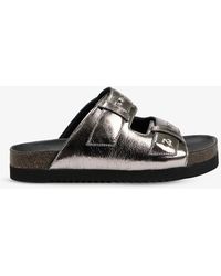 Zadig & Voltaire Alpha Metallic Leather Sandals