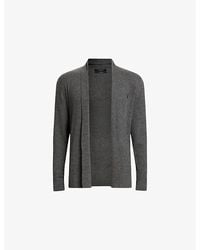 AllSaints - Mode Ramskull-Embroidered Merino-Wool Cardigan - Lyst