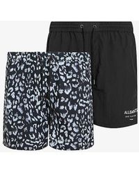 AllSaints - Lani Underground Pack Of Two Swim Shorts - Lyst