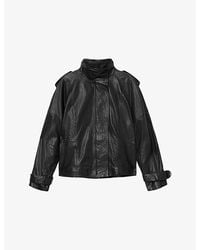 AllSaints - Serne Relaxed-Fit Leather Jacket - Lyst
