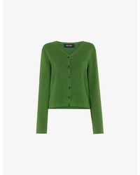 Whistles - V-Neck Regular-Fit Stretch Cotton-Blend Cardigan - Lyst