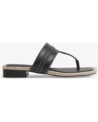 Reiss - Quin Thong Leather Sandals - Lyst