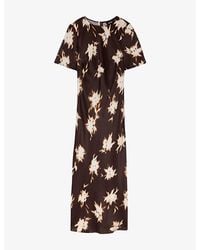 Whistles - Shadow Floral-Print Woven Midi Dress - Lyst