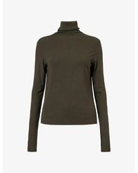 Vince - Essential Turtle-Neck Modal-Jersey Top - Lyst