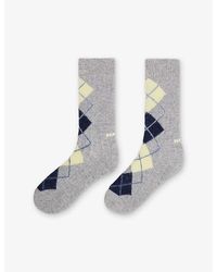 Sandro - Rhinestone Argyle-Pattern Wool And Cashmere-Blend Socks - Lyst