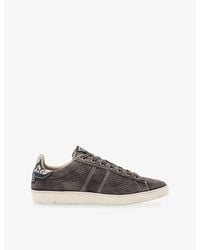 AllSaints - Leon Suede Low-Top Trainers - Lyst