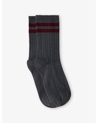 Whistles - Striped Ribbed Cotton-Blend Socks - Lyst