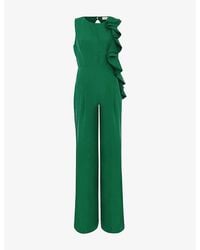 Phase Eight - Jillian Ruffle-Detail Lyocell-Blend Jumpsuit - Lyst