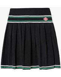 Casablancabrand - Contrast-trim Pleated Knitted Mini Skirt - Lyst