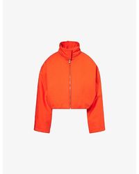 Alaïa - Layered High-Neck Cotton-Garbadine Bomber Jacket - Lyst