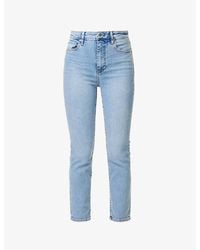 FRAME - The Pencil Crop Slim-Leg High-Rise Stretch Cotton-Blend Jeans - Lyst