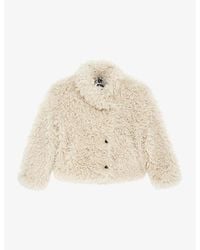The Kooples - Lapel-Collar Side-Pocket Faux-Fur Jacket - Lyst