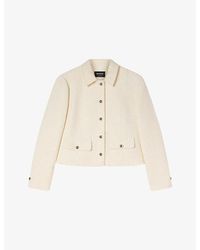 Whistles - Cropped Bouclé Woven Jacket - Lyst
