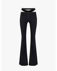 Mugler - Flared-leg Mid-rise Stretch-woven Trousers - Lyst