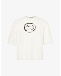 Gucci - Brand-print Boxy-fit Cotton-jersey T-shirt - Lyst