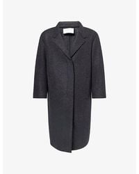 Harris Wharf London - Grandad Patterned Long Wool Coat - Lyst