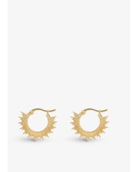 Anna + Nina Rising Sun 14ct Yellow-gold Plated Sterling-silver huggie Earrings - Metallic