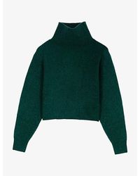 Maje - Funnel-Neck Relaxed-Fit Yak Wool-Blend Jumper - Lyst