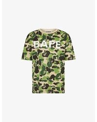 A Bathing Ape - Camouflage Rhinestone-Branding Cotton-Jersey T-Shirt - Lyst