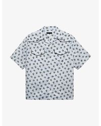 Prada - Floral-print Flap-pocket Cotton Shirt - Lyst