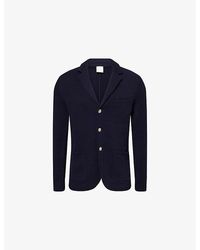 Eleventy - Two-Patch-Pockets Ribbed-Long-Sleeves Cotton Cardigan - Lyst